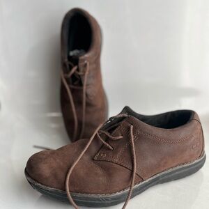 Timberland A14F4 Mens Size 9 Dark Brown Nubuck Leather Gripstick Oxfords